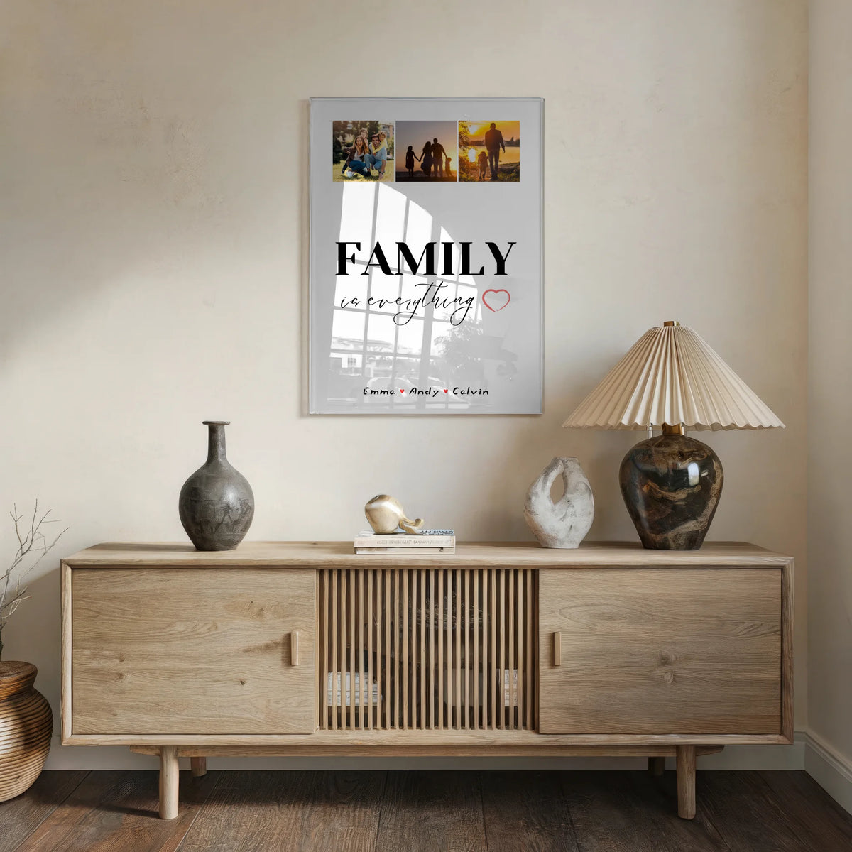 🎁 Personalisiertes Familienbild auf Acrylglas Fotocollage mit Namen ...