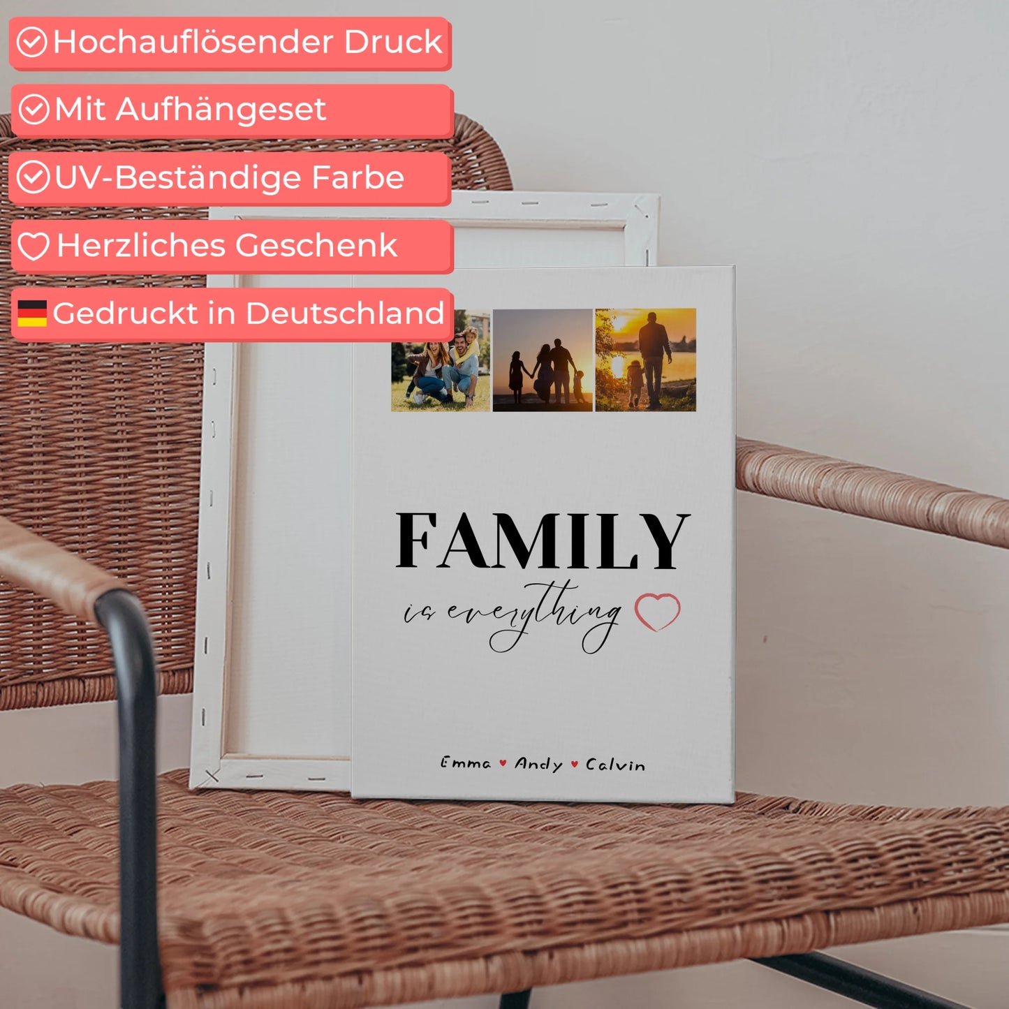 Familienbild Personalisiert Leinwand Familie Fotocollage Family Is Everything Geschenkidee 5