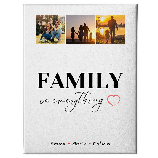 Familienbild Personalisiert Leinwand Familie Fotocollage Family Is Everything Geschenkidee 1