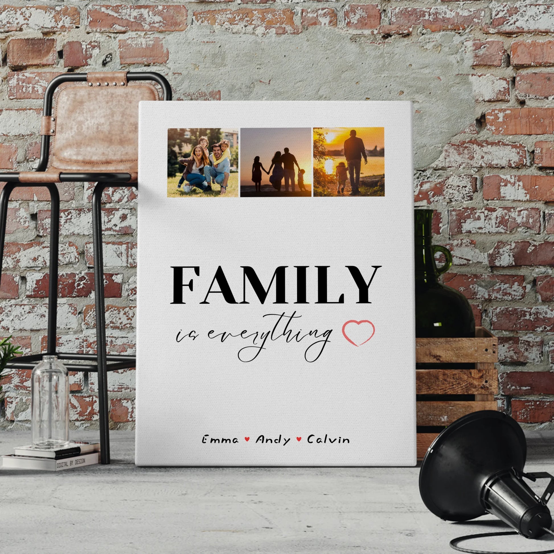 Familienbild Personalisiert Leinwand Familie Fotocollage Family Is Everything Geschenkidee 4