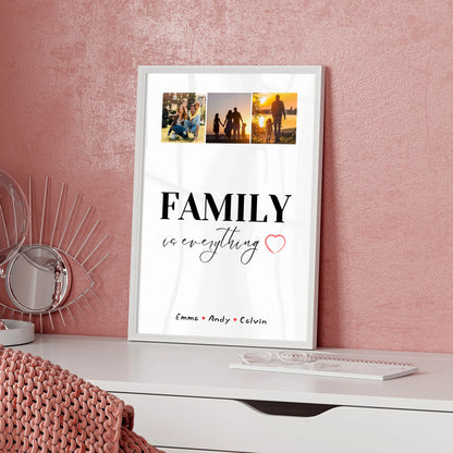 Personalisierte Familienposter mit Namen Familie Fotocollage Family Is Everything Geschenk