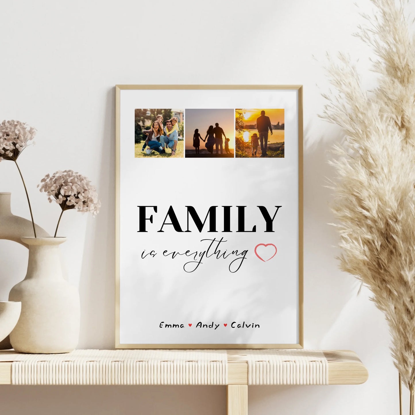 Personalisierte Familienposter mit Namen Familie Fotocollage Family Is Everything Geschenk