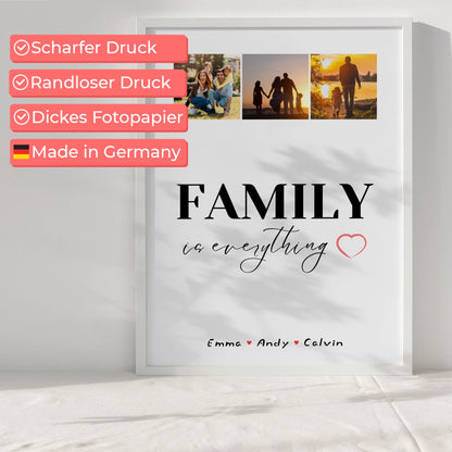 Personalisierte Familienposter mit Namen Familie Fotocollage Family Is Everything Geschenk