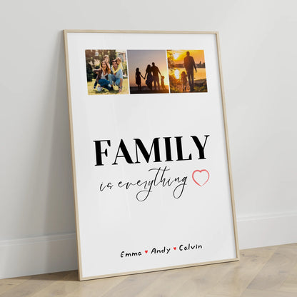 Personalisierte Familienposter mit Namen Familie Fotocollage Family Is Everything Geschenk
