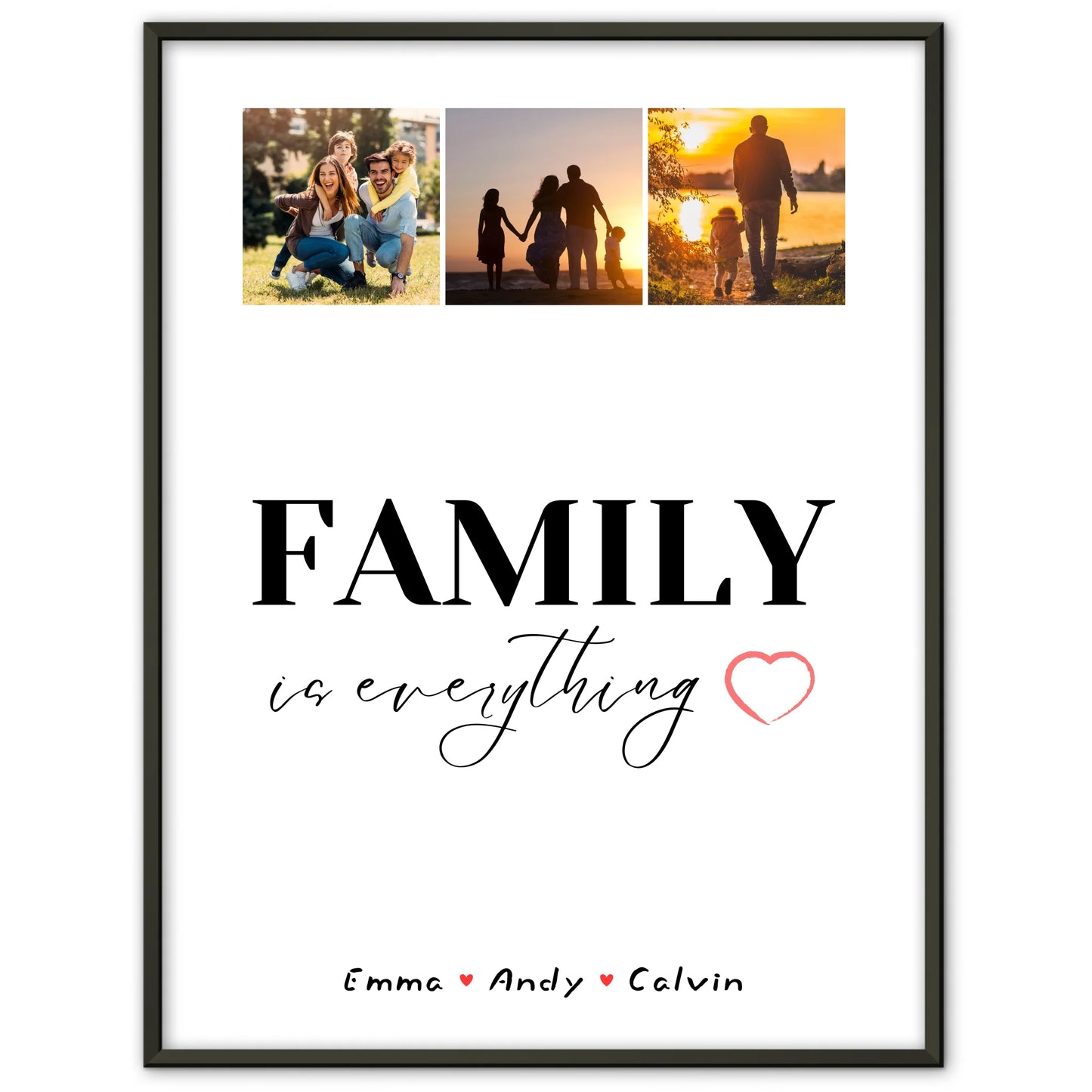 Personalisierte Familienposter mit Namen Familie Fotocollage Family Is Everything Geschenk