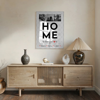 Wandbild Familie Personalisiert Geschenk Fotocollage Familie Home Is Where Your Heart Is 5