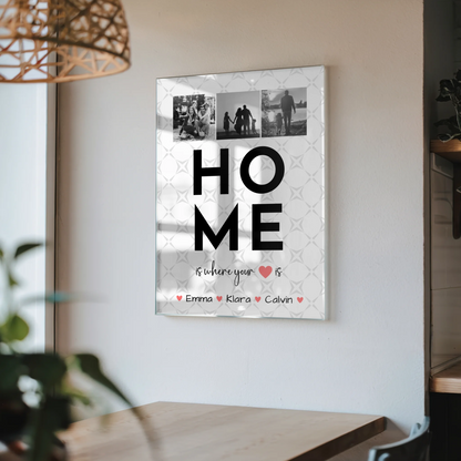 Wandbild Familie Personalisiert Geschenk Fotocollage Familie Home Is Where Your Heart Is 4