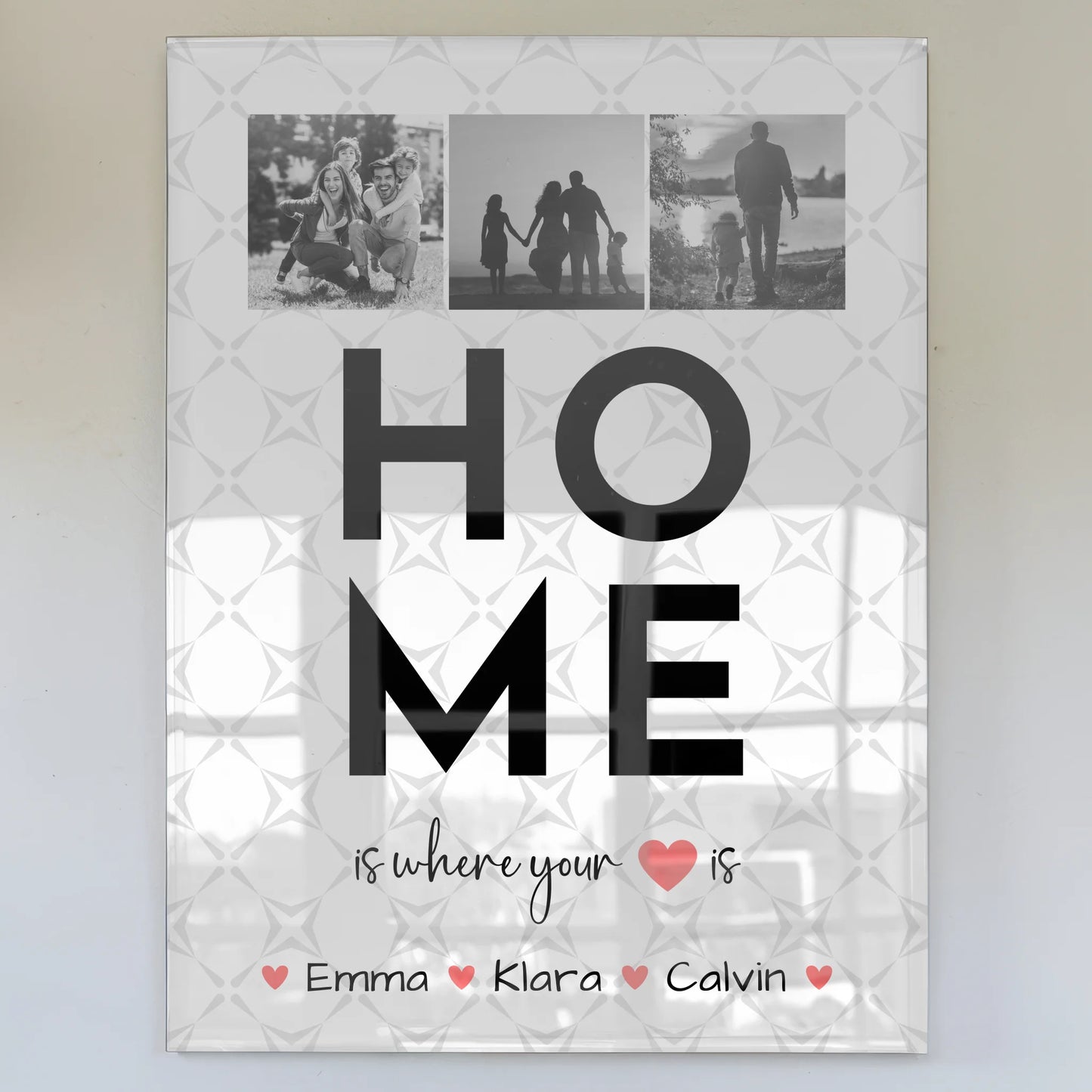 Wandbild Familie Personalisiert Geschenk Fotocollage Familie Home Is Where Your Heart Is 1
