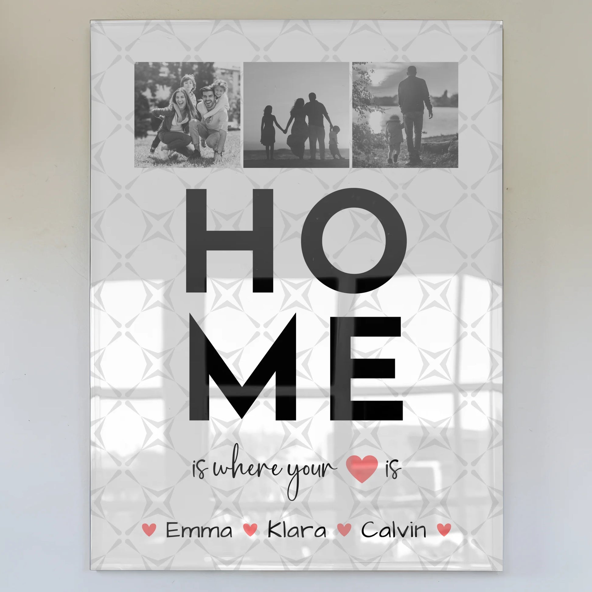 Wandbild Familie Personalisiert Geschenk Fotocollage Familie Home Is Where Your Heart Is 1