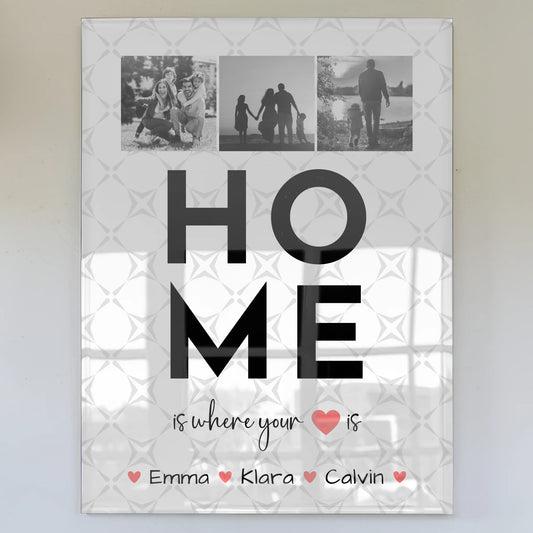 Wandbild Familie Personalisiert Geschenk Fotocollage Familie Home Is Where Your Heart Is 1