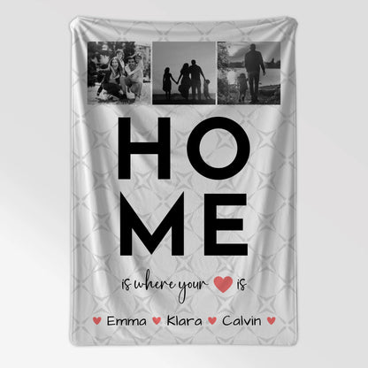 Kuscheldecke Mit Namen Geschenk Fotocollage Familie Home Is Where Your Heart Is Personalisiertes Geschenk 7