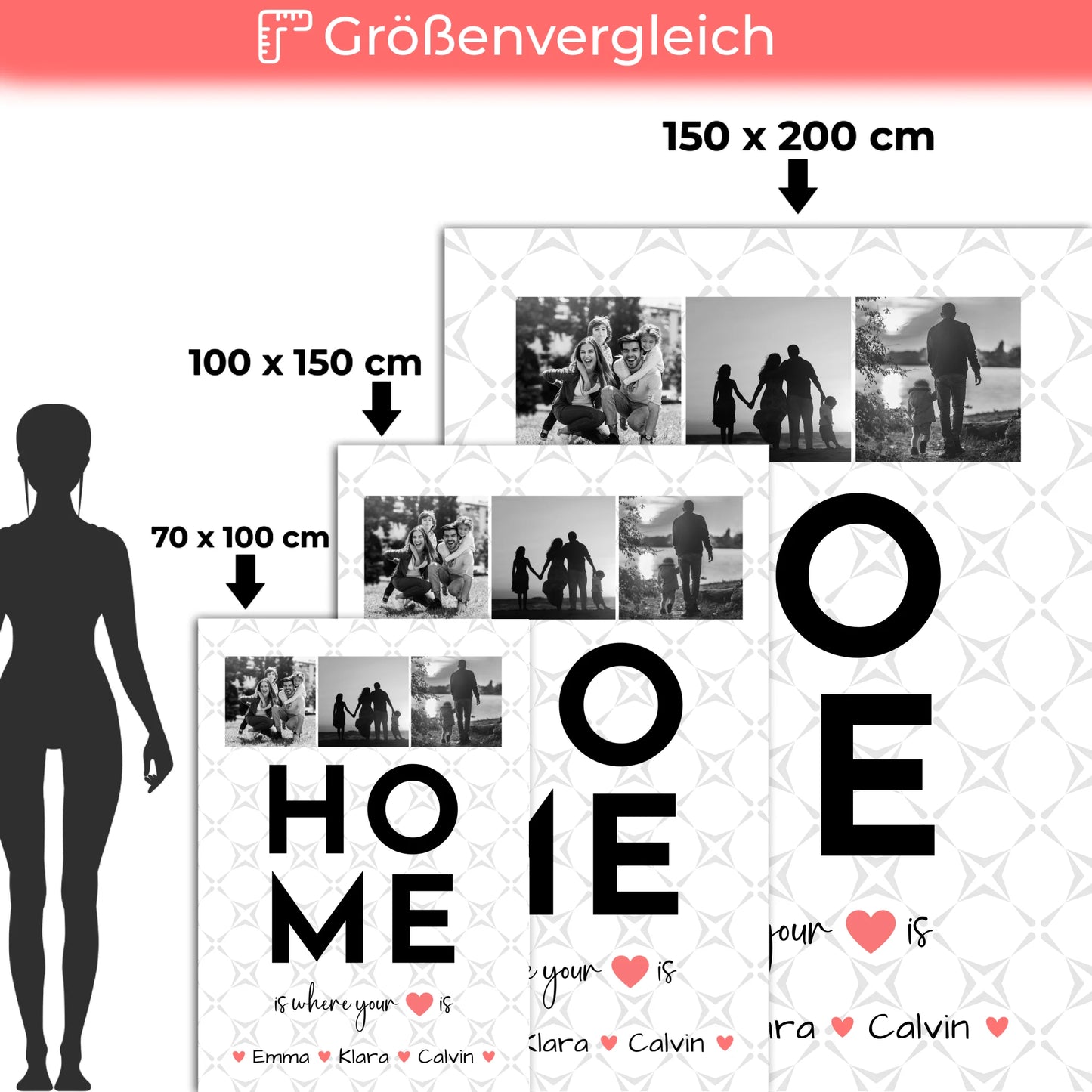 Kuscheldecke Mit Namen Geschenk Fotocollage Familie Home Is Where Your Heart Is Personalisiertes Geschenk 5