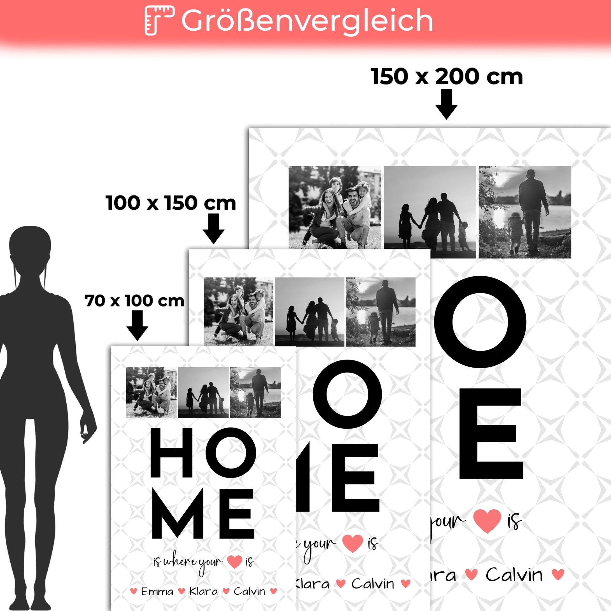 Kuscheldecke Mit Namen Geschenk Fotocollage Familie Home Is Where Your Heart Is Personalisiertes Geschenk 5