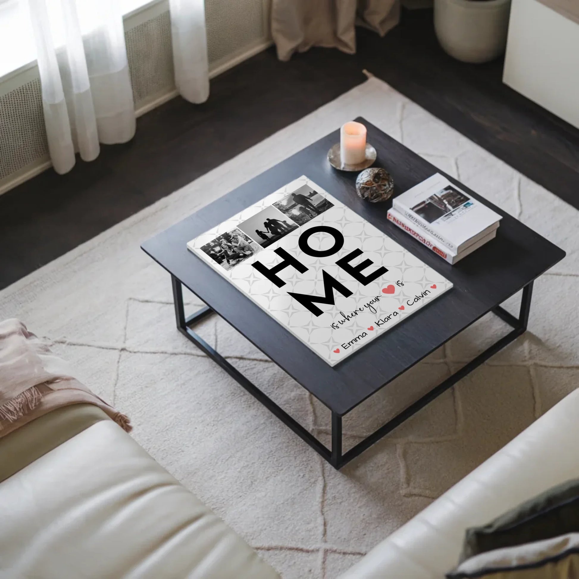 Familienbild Personalisiert Fotoboard Geschenk Fotocollage Familie Home Is Where Your Heart Is 3