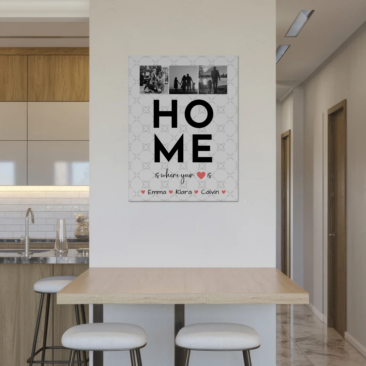 Familienbild Personalisiert Fotoboard Geschenk Fotocollage Familie Home Is Where Your Heart Is 8