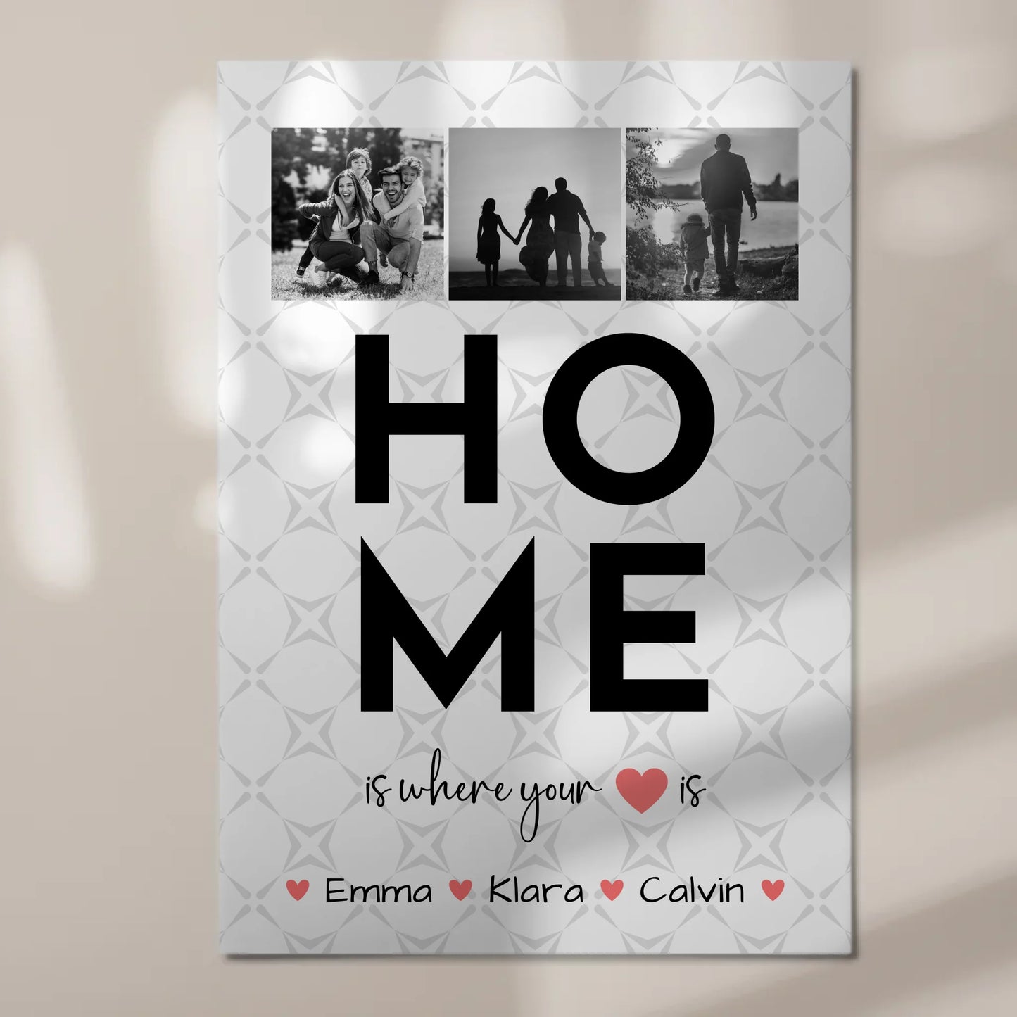 Familienbild Personalisiert Fotoboard Geschenk Fotocollage Familie Home Is Where Your Heart Is 7