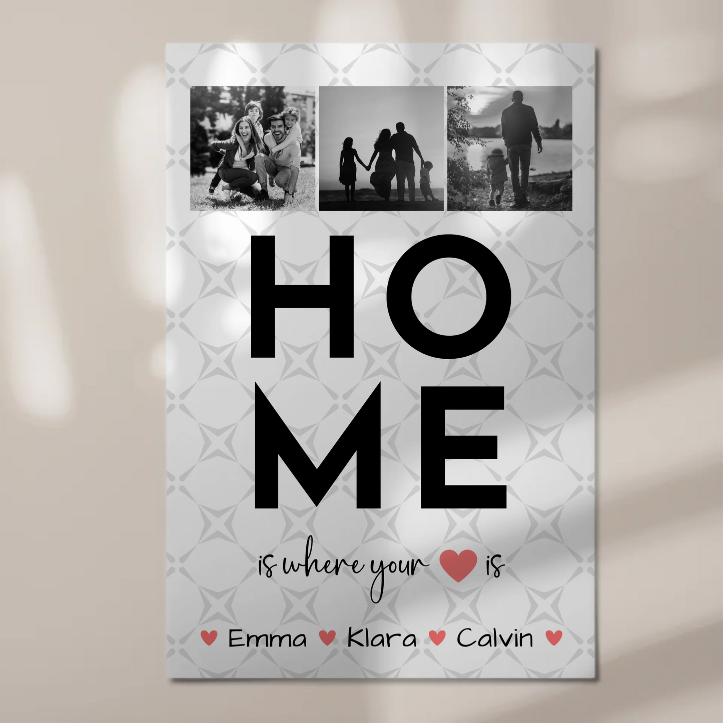 Familienbild Personalisiert Fotoboard Geschenk Fotocollage Familie Home Is Where Your Heart Is