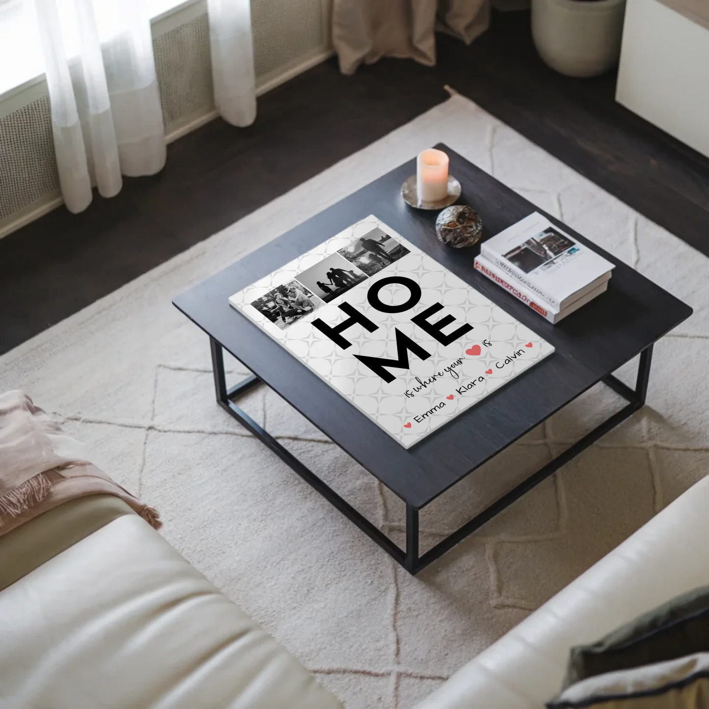 Familienbild Personalisiert Fotoboard Geschenk Fotocollage Familie Home Is Where Your Heart Is