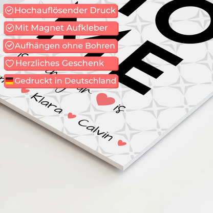 Familienbild Personalisiert Fotoboard Geschenk Fotocollage Familie Home Is Where Your Heart Is