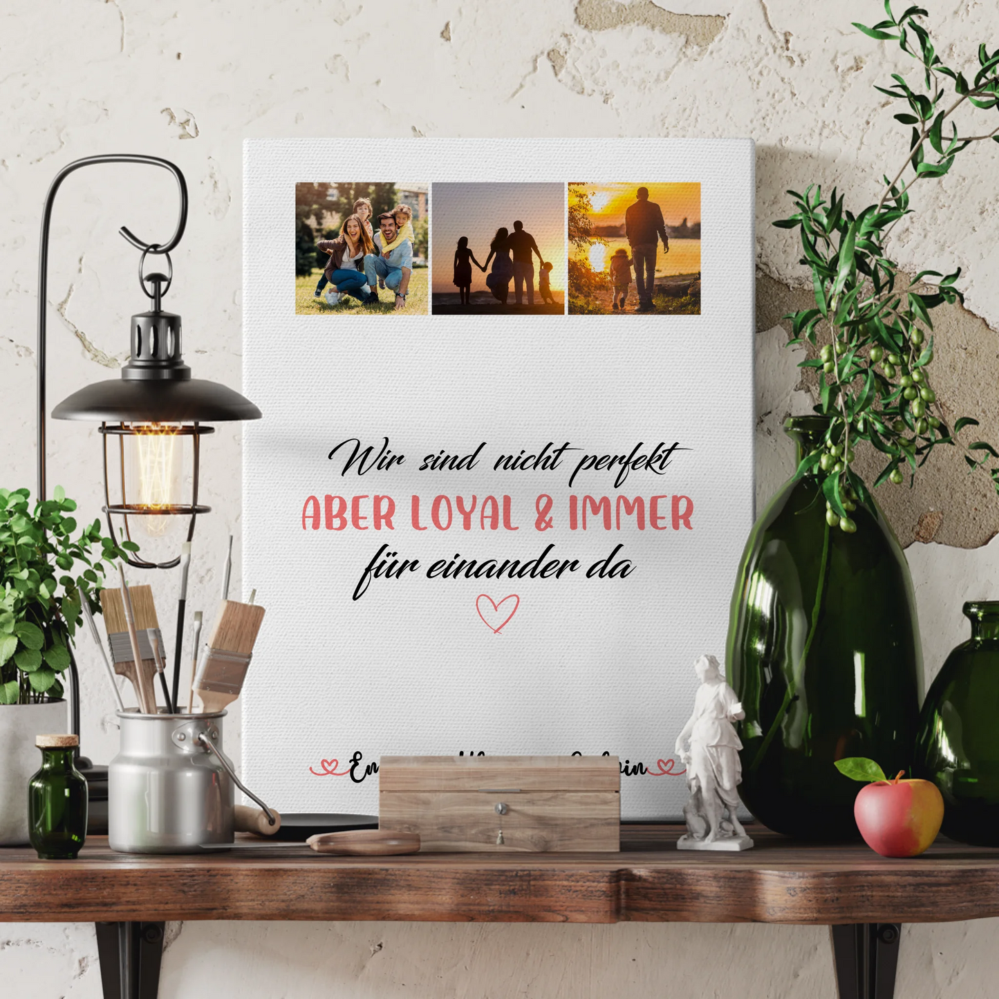 Leinwand Wandbild Familie Personalisiert Fotocollage Familie Nicht Perfekt Aber Loyal 3