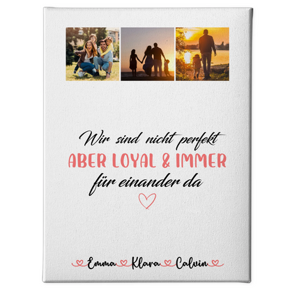 Leinwand Wandbild Familie Personalisiert Fotocollage Familie Nicht Perfekt Aber Loyal 1