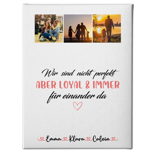 Leinwand Wandbild Familie Personalisiert Fotocollage Familie Nicht Perfekt Aber Loyal 1