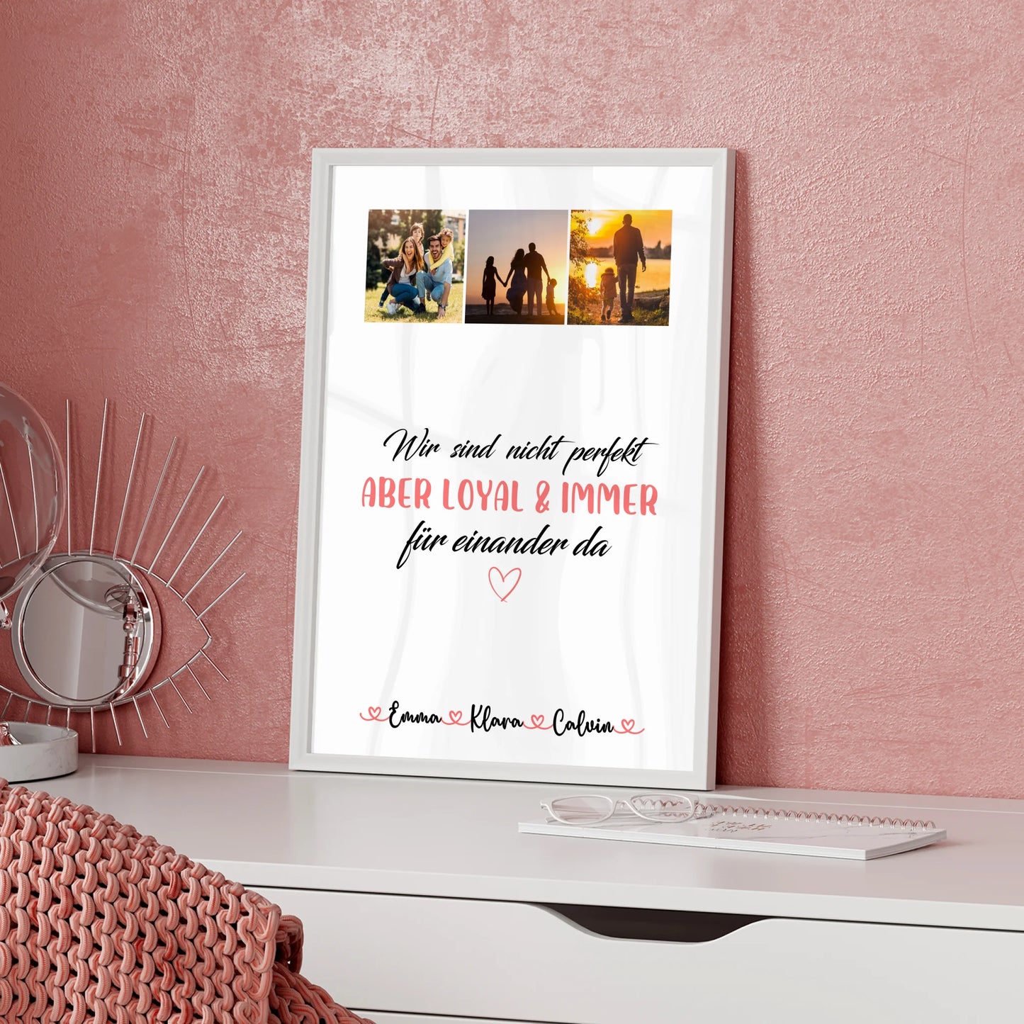 Personalisiertes Poster Mit Namen Familie Fotocollage Familie Nicht Perfekt Aber Loyal