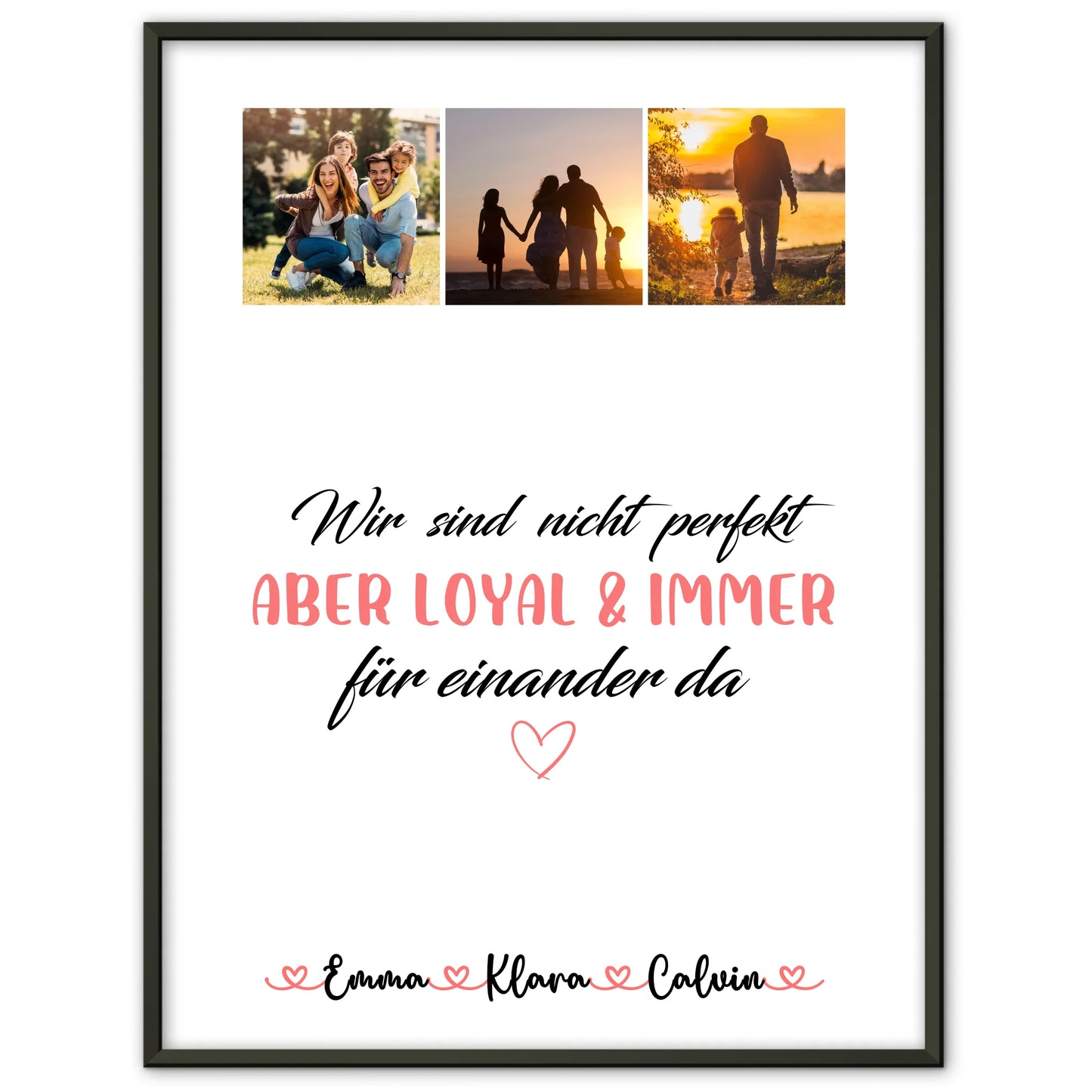Personalisiertes Poster Mit Namen Familie Fotocollage Familie Nicht Perfekt Aber Loyal