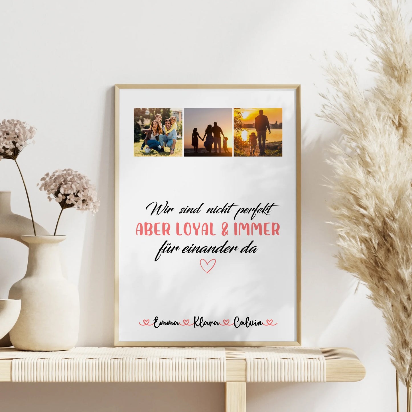 Personalisiertes Poster Mit Namen Familie Fotocollage Familie Nicht Perfekt Aber Loyal