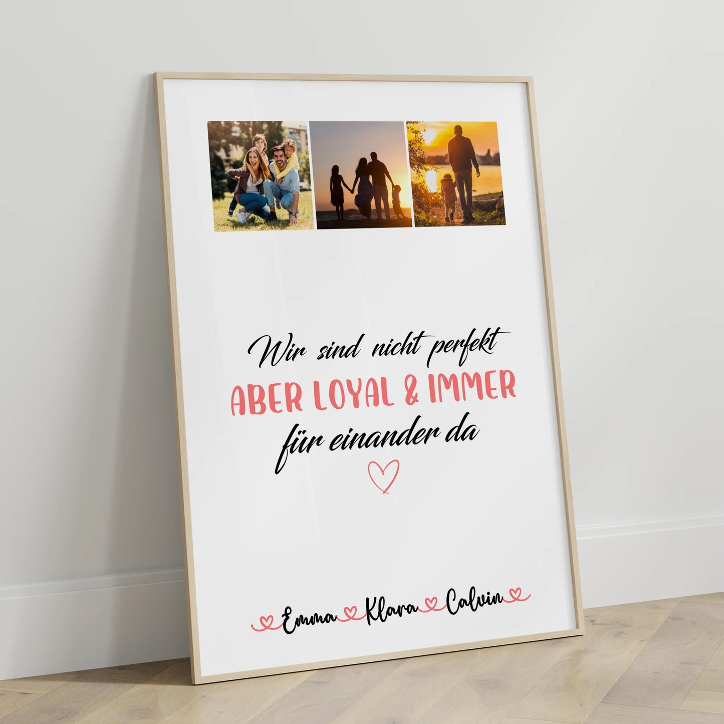 Personalisiertes Poster Mit Namen Familie Fotocollage Familie Nicht Perfekt Aber Loyal