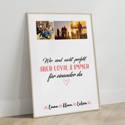 Personalisiertes Poster Mit Namen Familie Fotocollage Familie Nicht Perfekt Aber Loyal