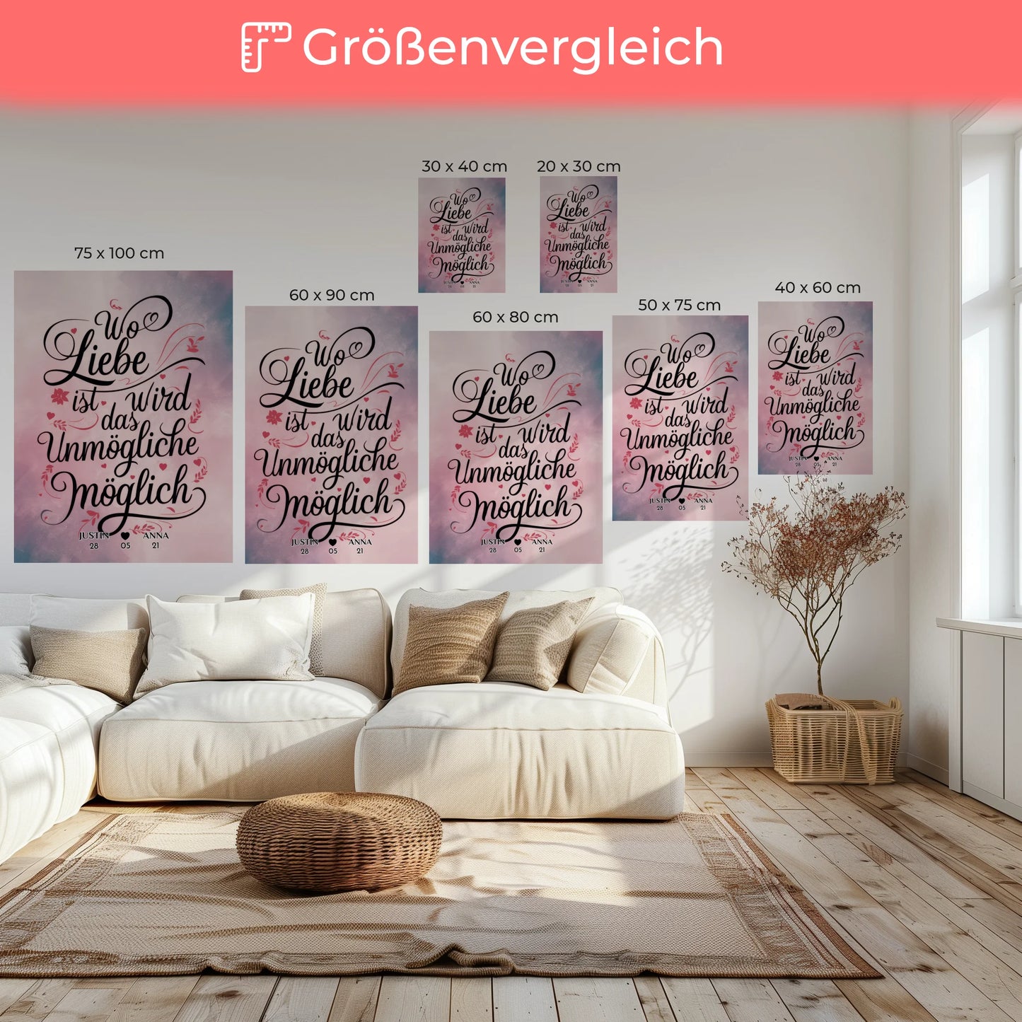 Leinwand Liebe Personalisiert Wo Liebe Ist Wird Das Unmögliche Möglich
