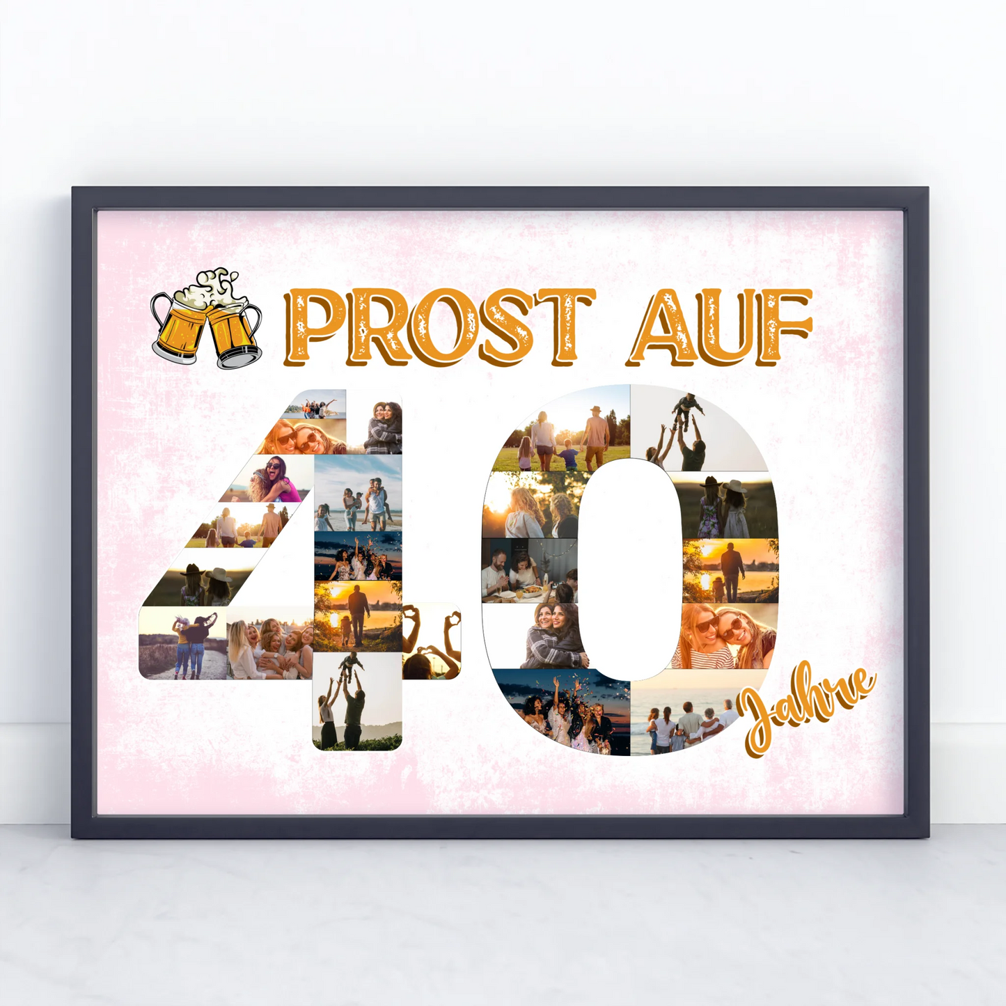 Poster Geschenk personalisiert Prost Auf 40 Geburtstag Für Männer Bier