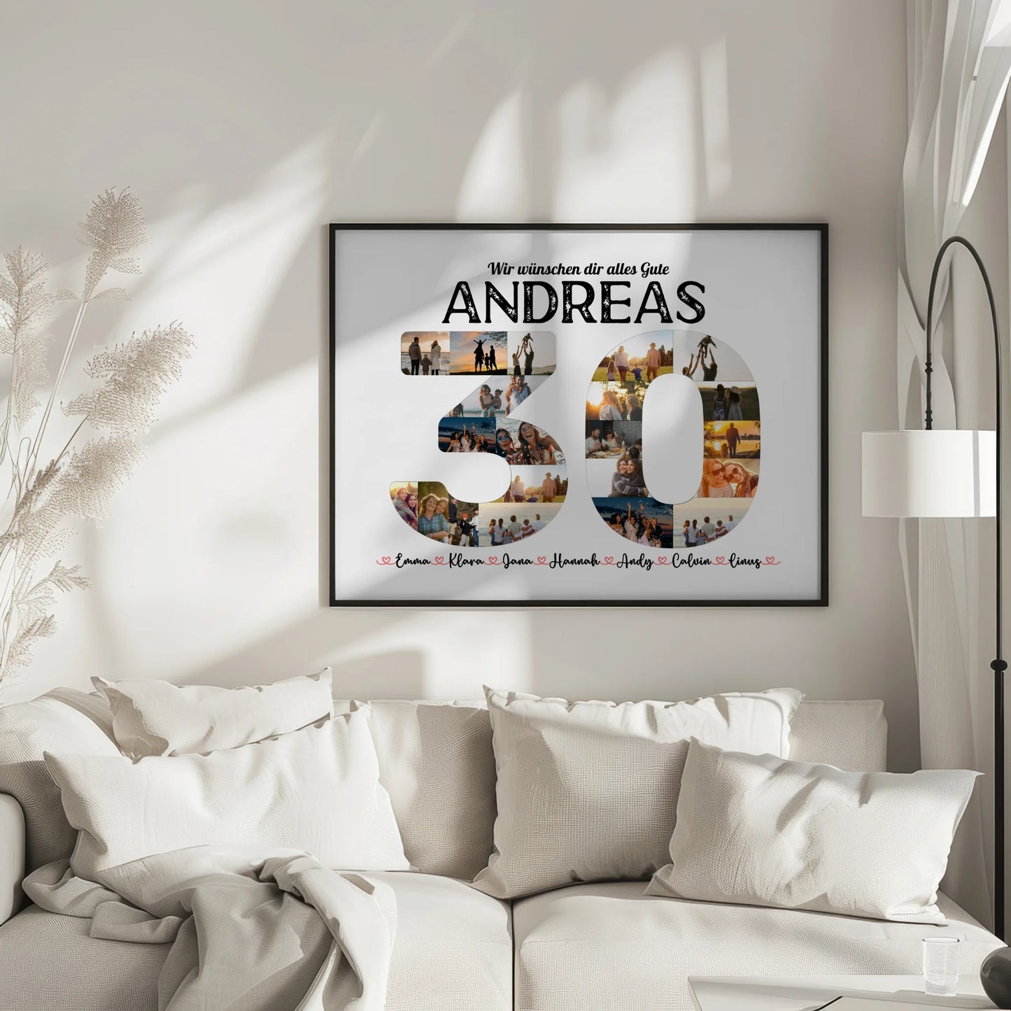 Personalisiertes Poster 30 Geburstag mit Name & Fotos in Zahlen