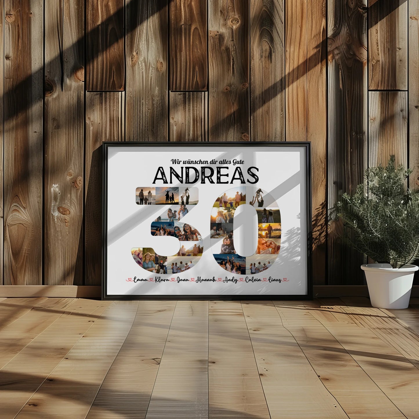 Personalisiertes Poster 30 Geburstag mit Name & Fotos in Zahlen