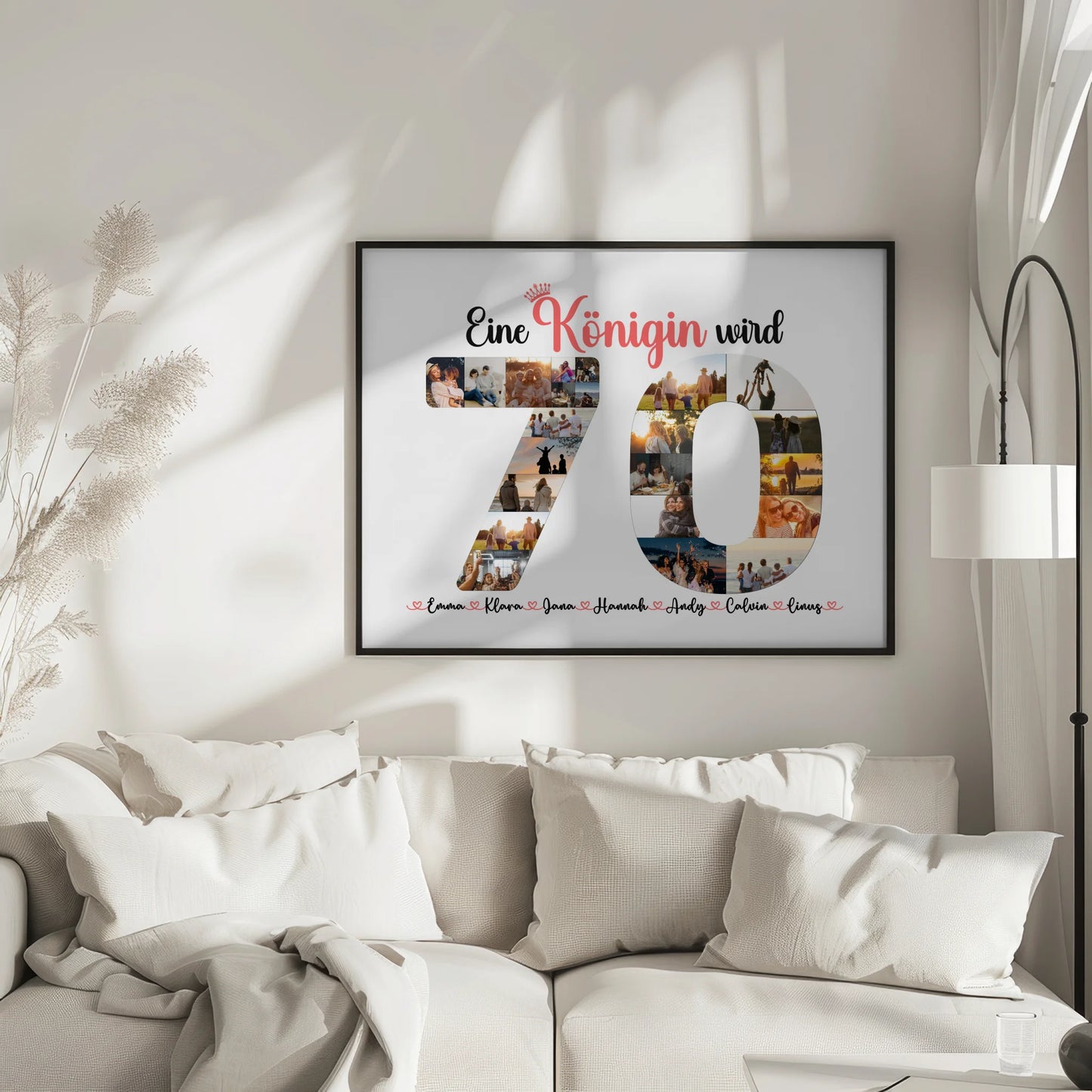 Individuelles Poster Königin wird 70 Geburtstag mit Fotos in Zahlen