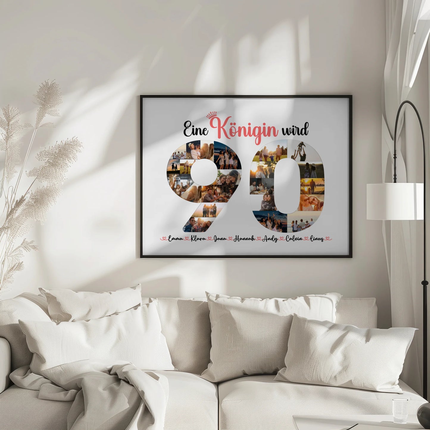 Poster Geschenk Königin wird 90 Geburtstag mit Fotos in Zahlen