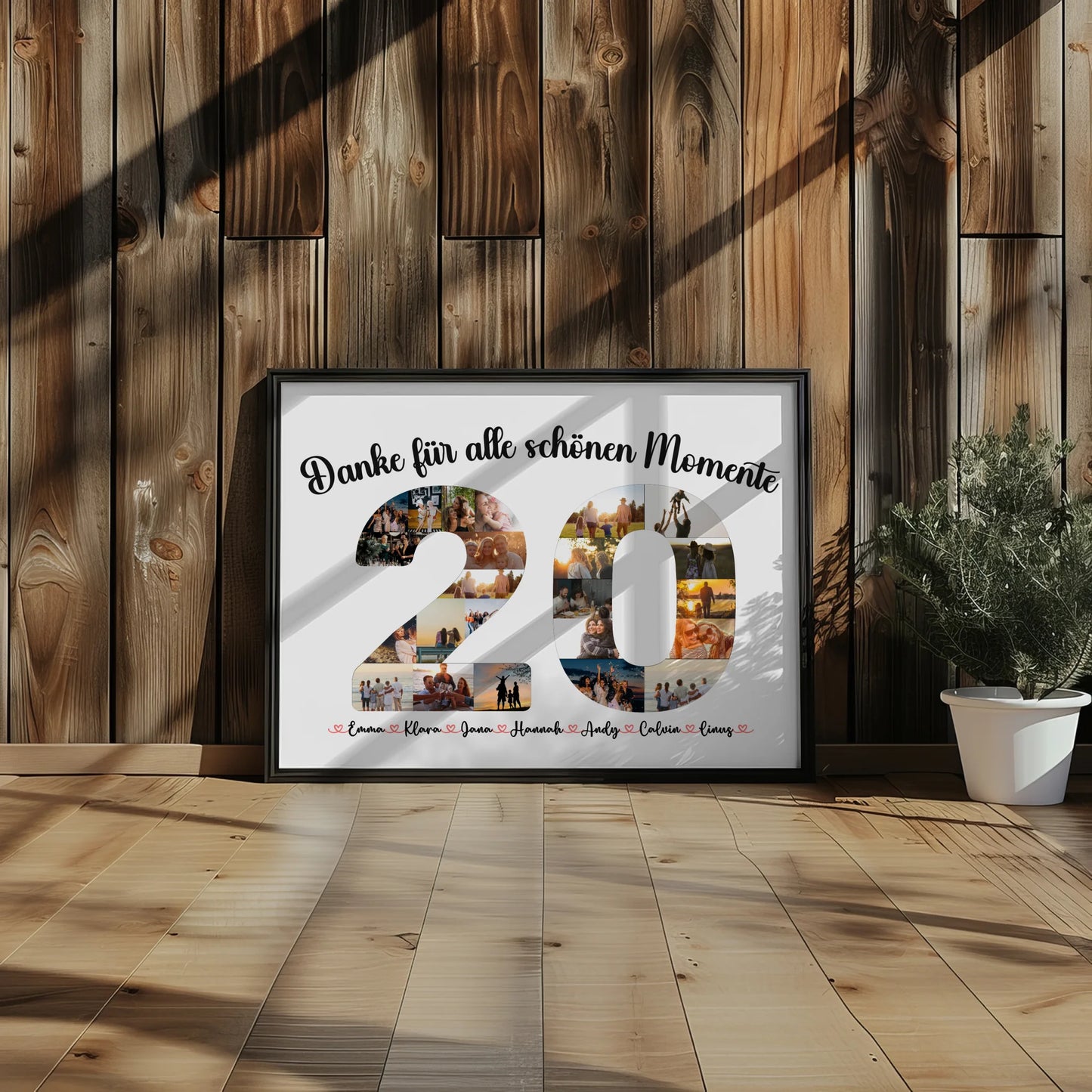 Geschenkposter individuell 20 Geburtstag Danke für Momente mit Fotos