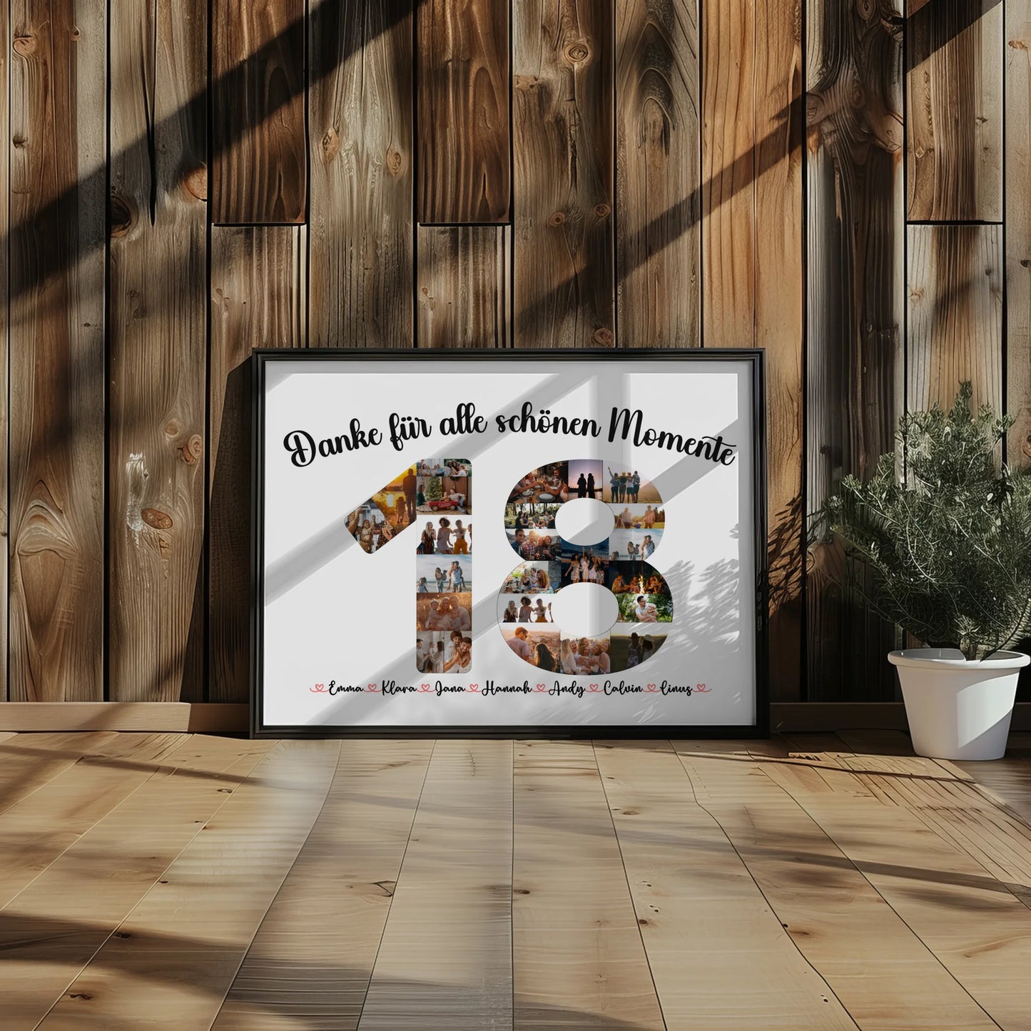 Eigenes Design Poster 18 Geburtstag Danke für Momente mit Fotos