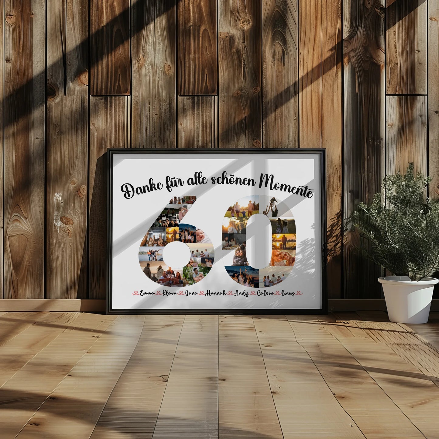 Poster personalisiert 60 Geburtstag Danke für Momente mit Fotos