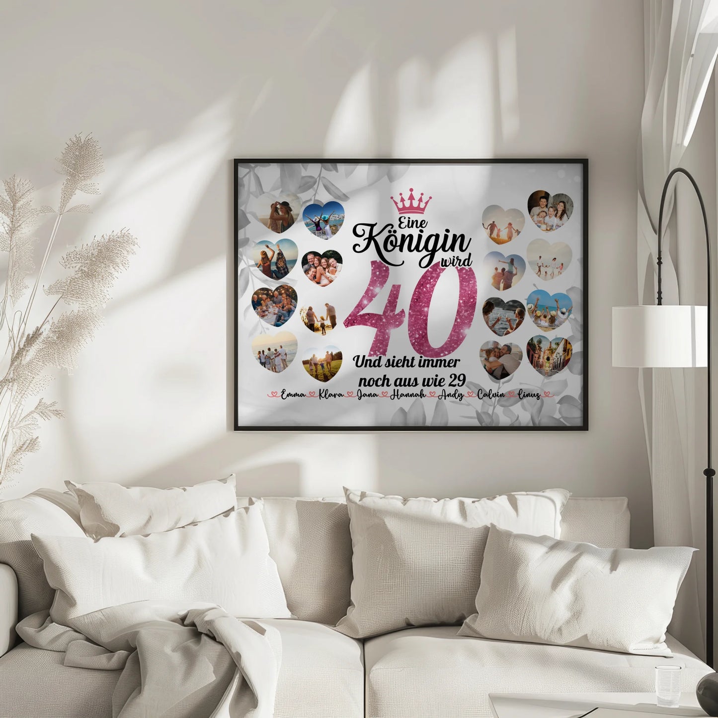 Individuelles Poster Königin wird 40 Geburtstag mit Herz Fotos