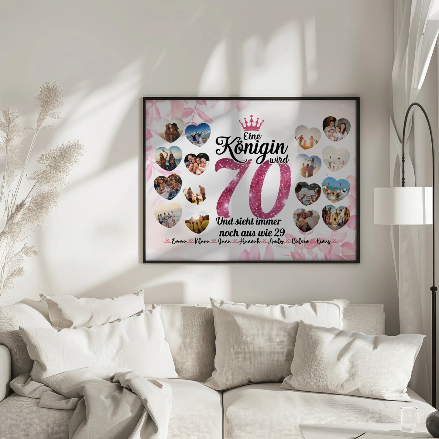 Eigenes Design Poster Königin wird 70 Geburtstag mit Herz Fotos