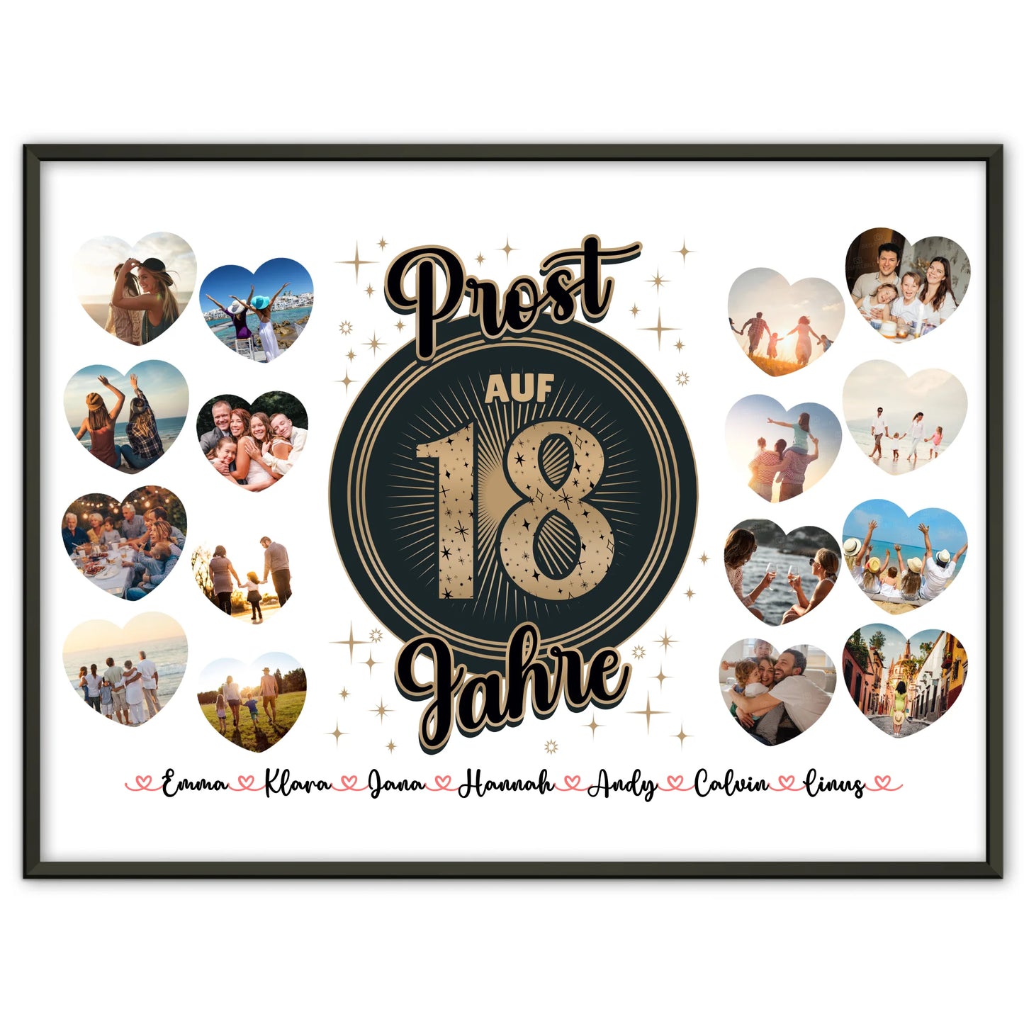 Poster Geschenk Prost auf 18 Geburtstag Vintage Retro Look