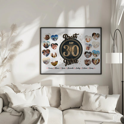 Poster personalisiert Prost auf 30 Geburtstag Vintage