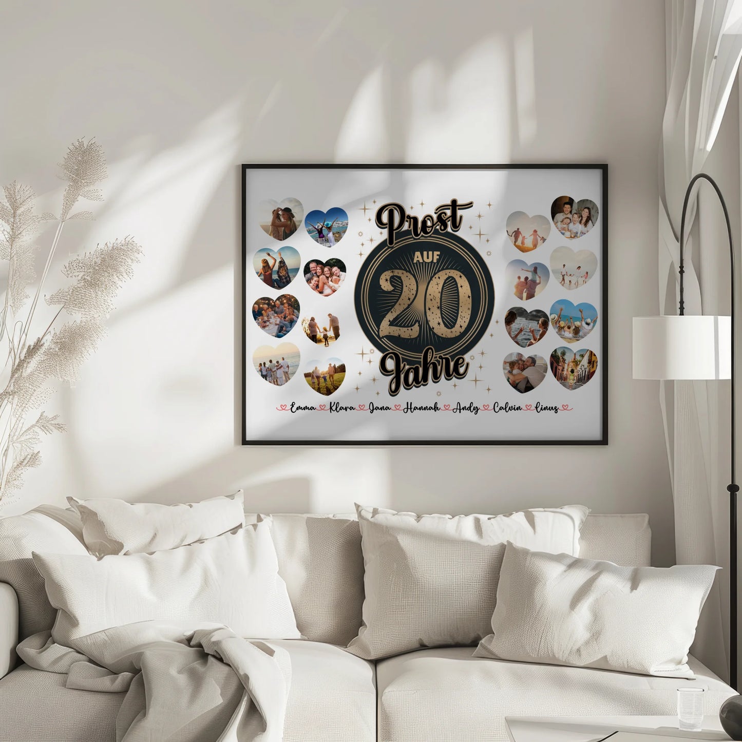 Geschenkposter personalisiert Prost auf 20 Geburtstag Vintage