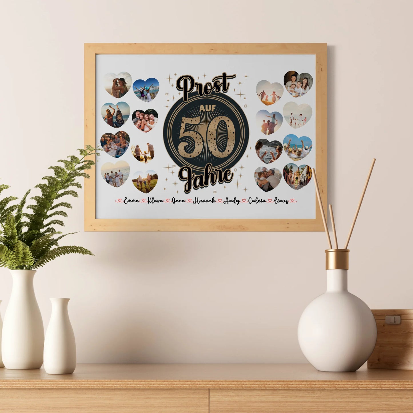 Geburtstagsposter personalisiert Prost auf 50 Geburtstag Vintage