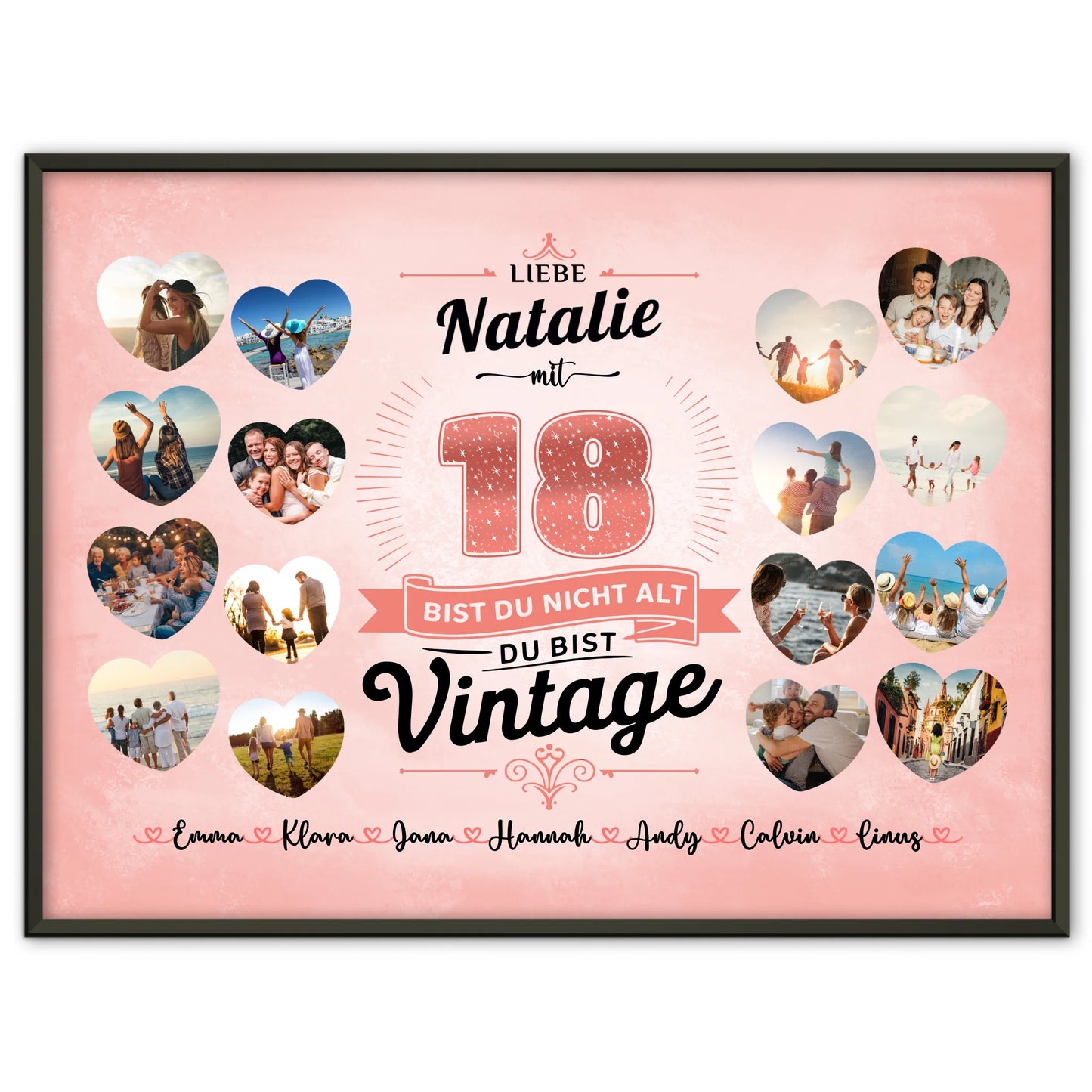 Geschenkposter individuell 18 Geburstag Nicht alt sondern Vintage mit Name
