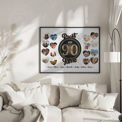 Eigenes Design Poster Prost auf 90 Geburtstag Vintage