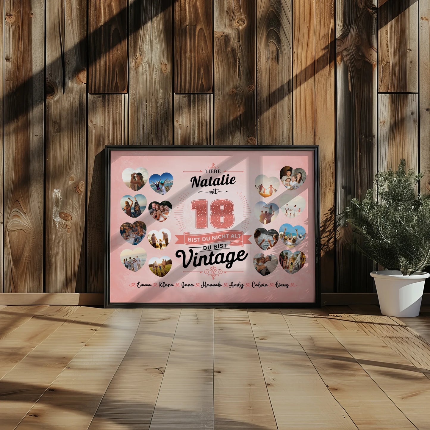 Geschenkposter individuell 18 Geburstag Nicht alt sondern Vintage mit Name