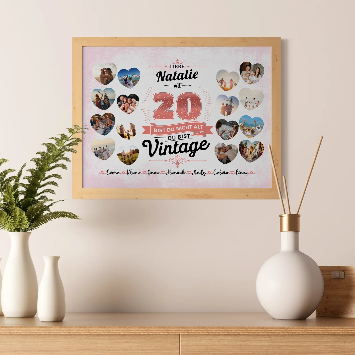 Poster als Geschenkidee 20 Geburstag Du bist Vintage mit Name